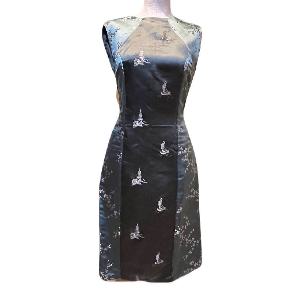 Custom Sell, Multitone Turquoise Silk Dress